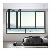 Fenêtres pliantes verticales en aluminium de conception moderne, fenêtres en verre à double pliage pour maison, villa, cadre en alliage d'aluminium