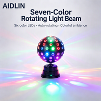 360 °   Lumière de boule magique LED rotative avec télécommande et contrôle sonore, 6 couleurs, éclairage de scène pour KTV, bar, événement