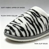 Chaussons d'intérieur lavables antidérapants à semelle EVA, imprimé animalier tendance, vente en gros pour hôtels, spas, B&B et locations de vacances