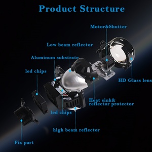 Lentes Bi-LED Sanvi H4 H7 para Faros Delanteros de Automóvil, Lente LED de 3 Pulgadas para Toyota-Hyundai-Honda, Repuesto de Faros Delanteros LED - Product Image 6