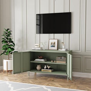 <span class=keywords><strong>Meuble</strong></span> <span class=keywords><strong>TV</strong></span> moderne et minimaliste en métal RUOYI avec rangement multi-niveaux pour salon, atelier, chambre ou côté canapé - Product Image 4