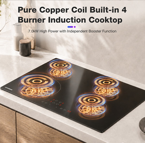 Table <span class=keywords><strong>de</strong></span> cuisson à induction encastrable grand format HYUNDAI 4 zones 77CM Vitroceramique avec deux zones <span class=keywords><strong>de</strong></span> cuisson <span class=keywords><strong>de</strong></span> 210mm et capteur <span class=keywords><strong>de</strong></span> plaque - Product Image 4