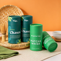 Boîte cylindrique en papier kraft écologique personnalisée pour fouet à matcha (Chasen) – Emballage en tube de papier imprimé sur mesure