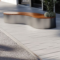 Chaises de parc extérieures modernes et créatives, bancs en acier inoxydable de forme unique, sièges paysagers, chaises pour l'ombrage des arbres et des piscines