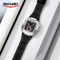 Reloj de Pulsera Cuadrado Personalizado para Hombre, Deportivo, de Negocios, de Cuero, con Cristal, Resistente al Agua, con Indicador de Fase Lunar, Cronógrafo, Simple, de Cuarzo