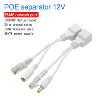 Cable Adaptador POE, Inyector RJ45, Divisor, Sintetizador de Energía Ethernet, Separador, Combinador, Inyector POE Pasivo