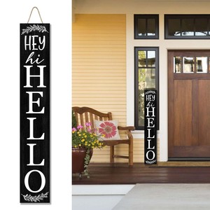 Letrero de Madera Personalizado para Porche, con la Leyenda 'Hola', Letrero de Bienvenida para Puerta Principal, Decoración de Pared para Hogar y Jardín - Product Image 4