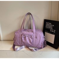 Sac à main d'extérieur multifonction en nylon léger pour voyage, sport, salle de sport, broderie personnalisée, nœud froissé, sac à bandoulière portable pour les loisirs