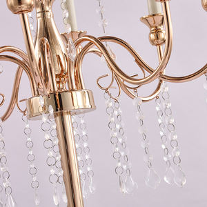 13 bracci eventi centrotavola portacandele in <span class=keywords><strong>oro</strong></span> di lusso candelieri alti in vetro per decorazioni di nozze - Product Image 2