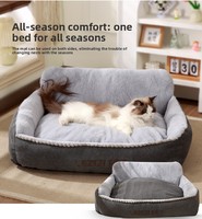 Heiß verkaufter Luxus Winter Warm Halb geschlossenes Katzen-und Hunde bett Abnehmbar Wasch bar Verdickt Großes Haustier zubehör Großhandel