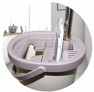 Usine en gros salle blanche 360 vadrouille plate et seau ensemble lavage mains libres Squeez nettoyage des sols plat Moppe avec seau - Product Image 3
