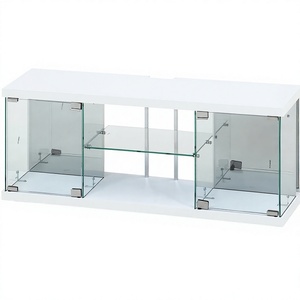 Modern Tempered Glass <b>TV</b> Stand with Storage for 65 In And Up Living Room Furniture - Product Image 1