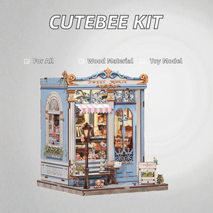 <span class=keywords><strong>CuteBee</strong></span> DIY Puzzle 3D en bois pour adultes, kits de bricolage maison miniature en gros CWGC207, maisons de poupées jouets unisexe - Product Image 2