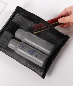 Biểu tượng tùy chỉnh rõ ràng <span class=keywords><strong>Nylon</strong></span> thư mục tập tin A5/A6 thư tài liệu Túi mỹ phẩm lưu trữ du lịch văn phòng nguồn cung cấp với lưới dây kéo Pouch - Product Image 4