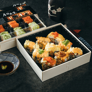 Biodegradable Wooden Sushi Bento Lunch Box Disposable Food Takeaway Packaging Box