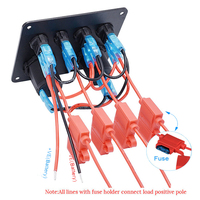 Panneau d'interrupteur 12V 4 Gang pour voiture, bateau, yacht, voltmètre étanche