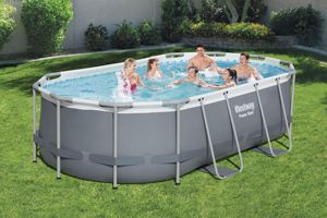 <span class=keywords><strong>Bestway</strong></span> 56620/56622/56622E Ensemble de <span class=keywords><strong>piscine</strong></span> <span class=keywords><strong>hors</strong></span> <span class=keywords><strong>sol</strong></span> à cadre ovale en acier électrique 4.27 m X 2.50 m X 1.00 m Piscines d'arrière-cour - Product Image 2