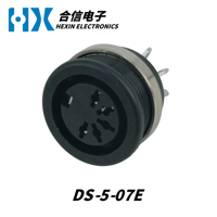 Connecteur circulaire vertical HX Factory Direct DS-5-07E, prise DIN femelle 5 broches, montage sur circuit imprimé, 5 cœurs