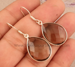 925เงินสเตอร์ลิงควอตซ์พลอยหยดต่างหูดีไซน์เนอร์แฮนด์เมดชุดฝาปิดทรงลูกแพร์ของขวัญสำหรับผู้หญิง - Product Image 2