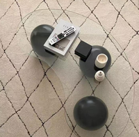 Nouvelle table basse en verre trempé style crème 2026, table à thé ronde créative et minimaliste pour petits salons