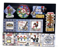 Gros Macao Lisbonne Portugal Souvenir Aimant Autocollants Cristal Verre Réfrigérateur Aimant avec Coq Floral Drapeau National pour Cadeaux