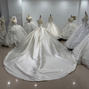 Robe de mariée de luxe en satin, robe de bal, design personnalisé, grande taille, cérémonie, Vestido De Novia, haute qualité, mariée, Xs208 - Product Image 5