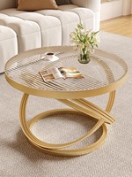 Nouvelle table basse en verre de style moderne et luxueux 2026 pour petit appartement, mobilier de salon, usage domestique, ronde