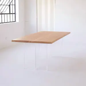 客厅定制日本日本水晶透明木质餐桌