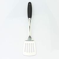 Spatule de cuisine en acier inoxydable à surface brossée, poignée ergonomique antidérapante, spatule de cuisine