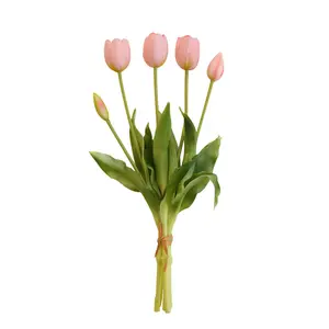 Atacado PE látex Real Touch Artificial Tulip Flores Plantas Para Decoração De Casa E Popular Artificial Tulip Flores Plantas