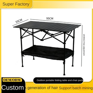 Ruida Hiện Đại Sắt Vuông 2 Chỗ Ngồi Ngoài Trời Gấp Bảng Chiều Cao Điều Chỉnh Di Động Nâng Lên Trứng Cuộn Thiết Kế Cho Dã Ngoại/Cắm Trại - Product Image 6