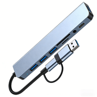Hub USB Multiporta ad Alta Velocità e Hub USB-C 8 in 1, Docking Station USB-C con 1 USB 3.0 + 3 USB 2.0, Hub USB per Laptop e MacBook