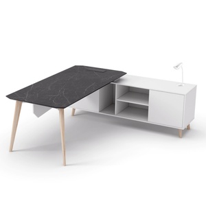 Antique Simple Ceo boss Manager l Shaped Workstation Luxury Executive Office <b>Desk</b> Modern Office <b>Desk</b> Furniture - Product Image 5