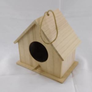 Diy Natuurlijke Onafgewerkte Houten Vogelhuisje Met Jute Koord Om Op Te Hangen - Product Image 3