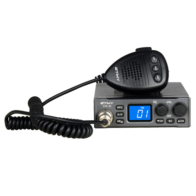 ETMY ECB38 Vehicle Walkie Talkie 27MHz CB Radio HAM 5W 12V All 240 CB Channels 26 to 29MHZ FM AM Mode Citizen Band Radio