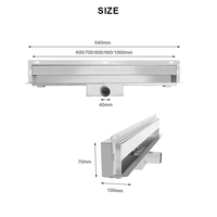 Drain mural vertical en acier inoxydable brossé, drain mural encastré, insert de carrelage, drain de douche mural OEM