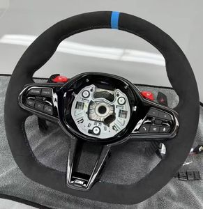 Volante Deportivo Personalizado de Cuero Perforado Blanco con Calefacción y Fibra de Carbono para <span class=keywords><strong>BMW</strong></span> CS M2 M3 M4 M5 con Pantalla LED - Product Image 3