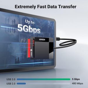 <span class=keywords><strong>Lecteur</strong></span> de <span class=keywords><strong>carte</strong></span> <span class=keywords><strong>SD</strong></span> UGREEN CR125 USB C 4-en-1 Adaptateur de <span class=keywords><strong>carte</strong></span> mémoire externe <span class=keywords><strong>SD</strong></span> <span class=keywords><strong>Micro</strong></span> MS CF Compact Flash Camera Card Reader - Product Image 3