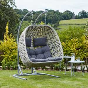 Quá Khổ mây đôi ghế đu ghế wicker trứng ngoài trời ghế sân vườn đồ nội thất sân thượng lớn ghế bành Patio ghế sâu - Product Image 1