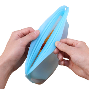 Sac alimentaire en silicone durable, sans BPA, personnalisable, résistant au congélateur, de qualité alimentaire, réutilisable, avec fermeture éclair - Product Image 4