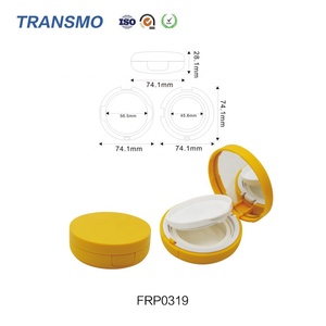 Étui rond personnalisé pour coussin d'air, étui vide pour maquillage, étui compact en plastique pour poudre pressée avec miroir - Product Image 2