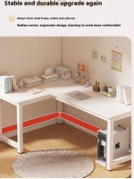 Bureau d'étudiant en forme de L d'angle simple et moderne avec étagère Ordinateur de maison et bureau pour chambre et salon