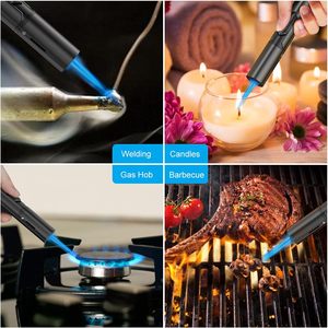 Gran oferta, accesorios baratos para fumar, encendedores de cigarrillos, encendedor de cigarros recargable de butano a prueba de viento Jet Blue Flame - Product Image 4