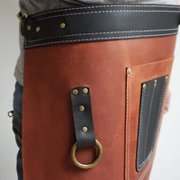 Tablier de travail en cuir véritable pour homme, demi-longueur, avec logo personnalisé, pour barista, barbier, grillades, restaurant, chef, jardin, rafraîchissant