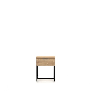 Table d'appoint moderne avec tiroir et pieds en métal doré pour salon et chambre - Product Image 1