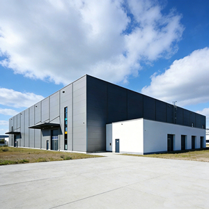 Almacén de estructura de acero prefabricado de diseño moderno personalizable Solución de construcción de almacenes únicos - Product Image 1