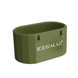 ICEGALAX bak mandi lipat dewasa, bak dingin dapat dilipat hijau tentara