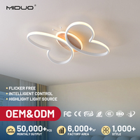 Vente directe d'usine, plafonnier LED intelligent en fer moderne pour chambre d'enfant, salon, 3000K/4000K/6000K CCT, télécommande