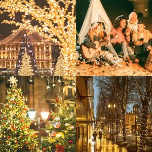 IP67 Transparent Wire Outdoor Solar Fairy <b>Lights</b> 200 LED Strong PVC Wire with 8 Functions for Party Garden Holiday Decoration - Product Image 6