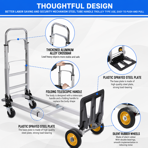 <span class=keywords><strong>Chariot</strong></span> à plateforme 3 en 1 de grande taille, 4 roues, en aluminium, pour les voyages, <span class=keywords><strong>chariot</strong></span> de manutention pour entrepôt, <span class=keywords><strong>chariot</strong></span> industriel - Product Image 6
